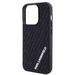 Karl Lagerfeld 3D guminis daugialypis logotipas dėklas telefonui iPhone 15 Pro - juodas