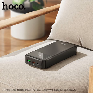 Išorinė baterija (f) Hoco 20000 mAh QC3.0 PD 3A 20W J102A juoda