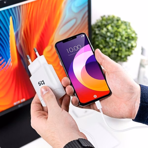 BLUE STAR kelioninis įkroviklis Type C + kabelis Type C į Lightning PD QC4.0 3A 18W TFK-TC-1099C baltas