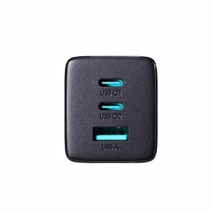 Įkroviklis Joyroom JR-TCG01 65W GaN 2xUSB-C/USB-A + USB-C to USB-C cable 1.2m juodas