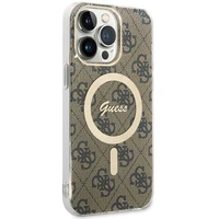 Guess IML 4G magnetinis dėklas telefonui iPhone 15 Pro Max - rudas