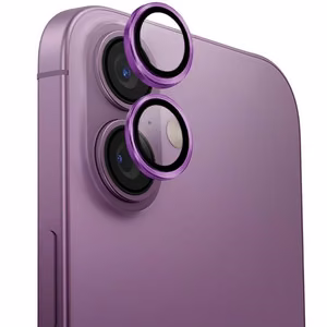 Uniq Optix aliuminio kameros objektyvo apsauginis stiklas su aplikatoriumi iPhone 16 / iPhone 16 Plus - rožinė