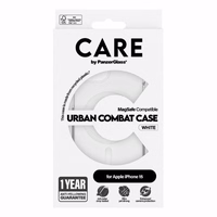 CARE by PanzerGlass Urban Combat Magnetinis dėklas telefonui iPhone 15 - baltas