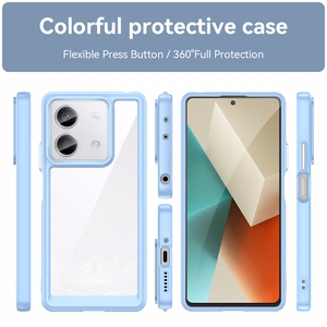 Dėklas telefonui Xiaomi Redmi Note 13 5G su gelio rėmeliu - mėlynas