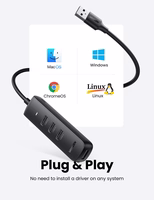 USB šakotuvas Ugreen CM416 USB-A 3.0 to 4xUSB-A 3.0 (10915) juodas