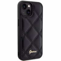 Guess Quilted Metal Logo dėklas telefonui iPhone 15 - juodas