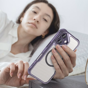 Lyderiaujanti serija Magnetinis silikoninis dėklas telefonui iPhone 16 (m) - violetinis