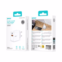 BWOO wall įkroviklis CDA182 QC 38W 1x USB-A + 1x USB-C baltas