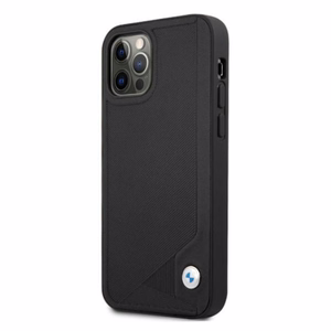 BMW odinis dėklas su įspaudu iPhone 12 Pro Max - juodas