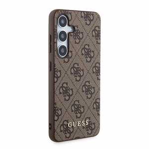 Guess 4G Metal Gold Logo dėklas telefonui Samsung Galaxy A35 - rudas