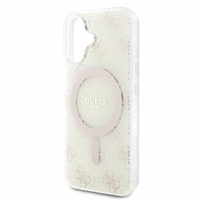 Guess IML 4G Fonas Magnetinis dėklas telefonui iPhone 16 Plus - baltas