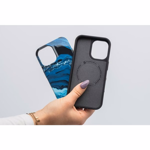FORCELL F-PROTECT Mirage, militarinio kritimo testuotas dėklas telefonui, MagSafe suderinamas IPHONE 15 PRO tamsiai mėlynas