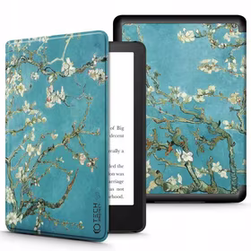 Tech-Protect SmartCase dėklas Kindle Paperwhite V / 5 / Signature Edition - mėlynas su sakura gėlėmis