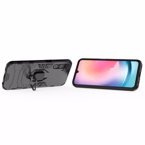 Dėklas telefonui Ring Armor Samsung Galaxy A24 4G su magnetiniu laikikliu ir žiedu - juodas