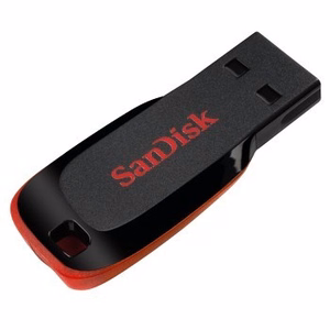 SanDisk Cruzer Blade USB atmintukas 64 GB USB A tipo 2.0 Juoda, Raudona