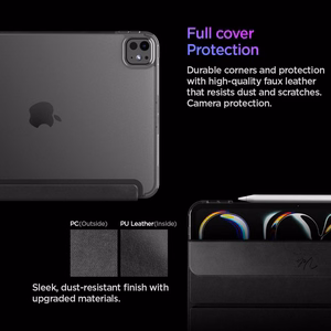 "Spigen Liquid Air Folio" dėklas, skirtas "iPad Pro 11" (2024) "iPad Pro 11" (2025) - Juodas