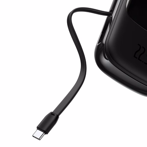 Baseus išorinė baterija 20000mAh Qpow Pro - USB + Type C - PD 22,5W su Type C kabeliu (PPQD060301) juoda