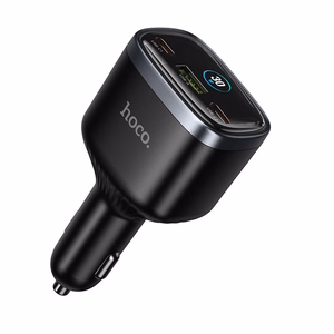 Automobilinis įkroviklis Hoco Z70, USB-A + 2 × USB-C, PD QC3.0, 93 W, juodas