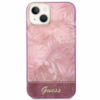 Guess GUHCP14MHGJGHP iPhone 14 Plus 6.7 "rožinis/rožinis kietas dėklas Jungle Collection