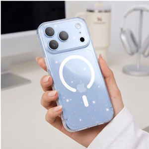 Tech-Protect FlexAir MagSafe dėklas, skirtas iPhone 17 Pro / 18 Pro, skaidrus su blizgučiais
