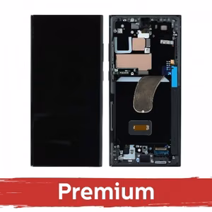 LCD дисплей совместимый с Samsung S918 S23 Ultra с рамкой / зеленый / OEM