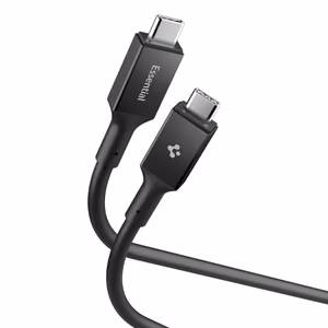 "Spigen Essential EB24012CC USB-C / USB-C 240W 120 cm ilgio kabelis - juodas
