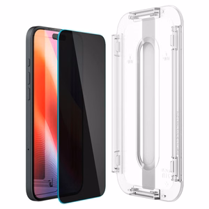 Spigen Glas.tR EzFit Privacy grūdintas stiklas iPhone 15/16 su adapteriu (2 vnt.)