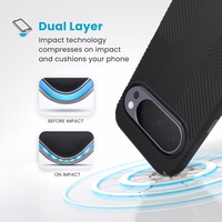 Speck Presidio2 Grip Magnet - Google Pixel 10 / Google Pixel 10 Pro dėklas (juodas/Slate pilkas)