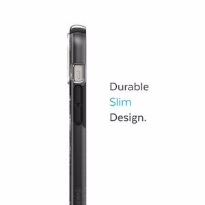 Speck Presidio Perfect-Clear with Impact Geometry + MagSafe case for iPhone 15 Plus / 14 Plus, with Microban antimicrobial protection, Clear / Black