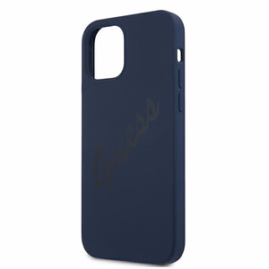 Guess GUHCP12SLSVSBL iPhone 12 mini 5.4" mėlynas/mėlynas kietas dėklas Script Vintage