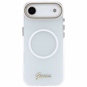 Guess IML Gradient Script Metal MagSafe Dėklas for iPhone Air - baltas