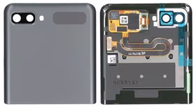 Ekranas Samsung F707 Z Flip 5G su lietimui jautriu stikliuku ir rėmeliu išorinis (Outer) Mystic Grey originalus (used Grade B)