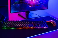 ART set wire keyboard USB A QWERTY with light + wire mouse USB A with light AK-50 black