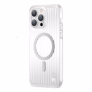 Kingxbar PQY Go Out Series magnetinis dėklas iPhone 14 Plus MagSafe - sidabrinis