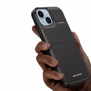 3in1 piniginės dėklas su stovu iPhone 15 Plus MagSafe RFID blokatorius Dux Ducis Rafi Mag - juodas