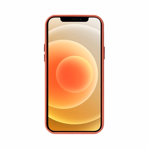 Crong Essential Cover dėklas, skirtas iPhone 12 / iPhone 12 Pro, dirbtinės odos, raudonas