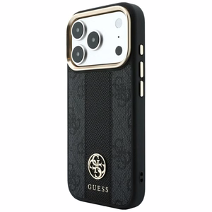 Dėklas, skirtas IPHONE 18 Pro Max/17 Pro max suderinamas su „MagSafe“ (Stripe Round and Classic Logos 4G) (spalva: juoda)