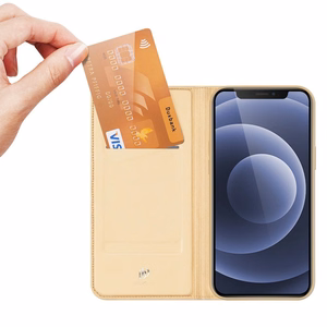 DUX DUCIS Skin Pro knygos stiliaus dėklas telefonui iPhone 13 mini (m) - auksinis (m)