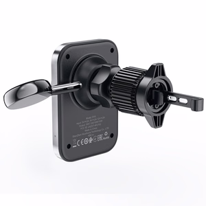 Acefast D18 automobilinis laikiklis su MagSafe / Qi indukciniu įkrovikliu + USB-A USB-C kabelis - juodas