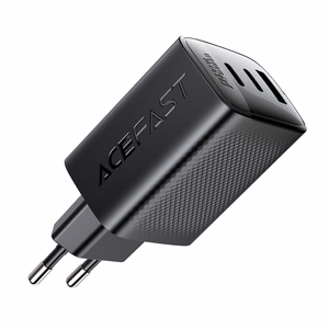 Acefast A108 GaN PD sieninis įkroviklis, 67 W, 2 × USB-C, 1 × USB-A, juodas