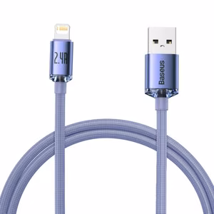 Baseus kabelis Crystal Shine USB - Lightning 1,2 m 2,4A violetinis