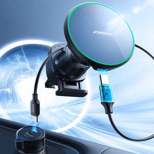 Belaidis automobilinis įkroviklis-laikiklis Joyroom (JR-ZS412) Magnetic Qi2 (MagSafe 15W) tvirtinamas ant ventiliacijos grotelių juodas