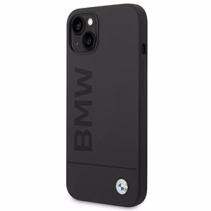 Dėklas BMW BMHMP14MSLBLBK iPhone 14 Plus 6.7 "juodas / juoda kietas dėklas Silikoninis Parašo Logotipas Magnetinis