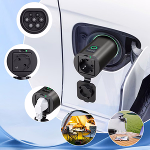 V2L Type 2 Adapter - Schuko 3500W with power display and case - black