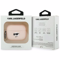 Karl Lagerfeld Silicone Chaupette Head 3D deklas AirPods Pro 3 - rozinis