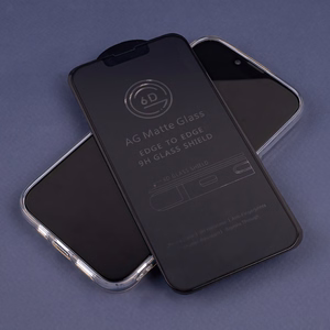Grūdintas 6D matinės tekstūros apsauginis stiklas iPhone 12 Mini 5.4'' su juodu rėmeliu