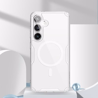 Nillkin Nature Pro šarvuotas dėklas su magnetiniu žiedu Samsung Galaxy S24+ telefonui - baltas