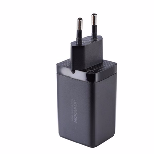 Įkroviklis Joyroom JR-TCG01 65W GaN 2xUSB-C/USB-A + USB-C to USB-C cable 1.2m juodas