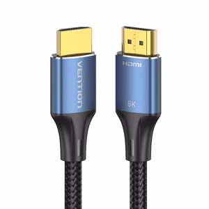 Vention medvilninis pintas HDMI-A vyr.–vyr. HD laidas 8K 3 m, mėlynas, aliuminio lydinys