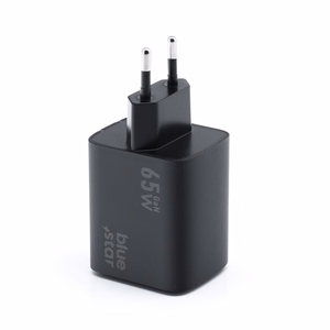 BLUE STAR kelioninis įkroviklis GaN 4A 65W 2 x Type C + USB A PD QC4.0 VT-43 juodas